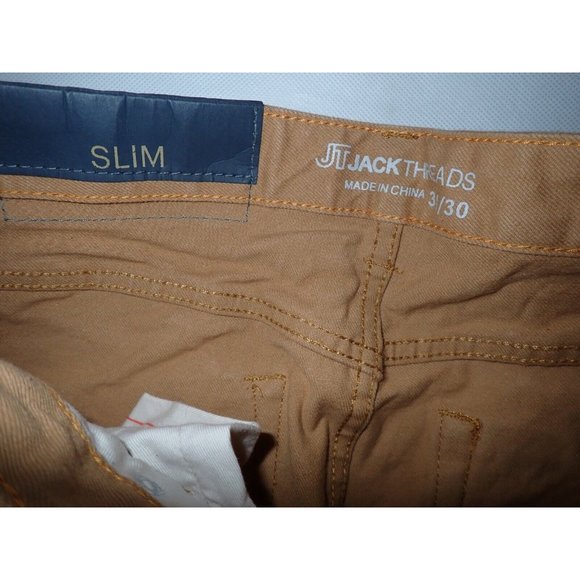 Jack Threads Slim Straight Jeans Men's 31 30 Brown Denim Pants Button Fly - Picture 3 of 5